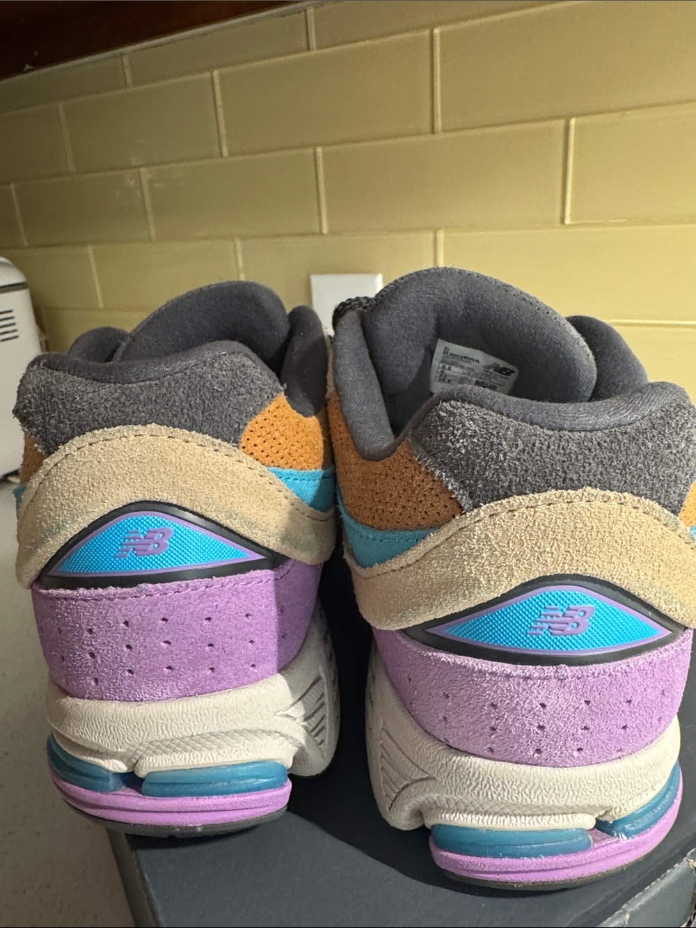 New Balance “Incense” Beige Blue Purple Tan Multicolor Running Sneaker - Picture 5 of 9